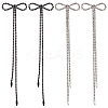 2 Pairs 2 Colors Alloy Bowknot Dangle Stud Earrings with Sterling Silver Pins EJEW-AN0004-89-1