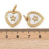304 Stainless Steel Pave Natural Shell Pendants STAS-Z152-13G-3