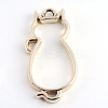 Rack Plating Alloy Kitten Open Back Bezel Pendants PALLOY-S047-01D-FF-2