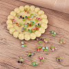 28Pcs 7 Colors Crackle Baking Paint  Glass Pendants PALLOY-TAC0185-5