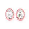 Crystal Rhinestone Oval Stud Earrings with 925 Sterling Silver Pins for Women MACR-S275-037B-2