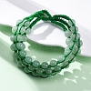 Natural Green Aventurine Round Beaded Multi-strand Bracelets for Men Women BJEW-G743-02D-2