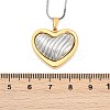 304 Stainless Steel Two Tone Pendant Necklaces for Women NJEW-S445-01B-GP-4