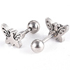 Tarnish Resistant 201 Stainless Steel Barbell Cartilage Earrings EJEW-R147-20-3
