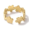 Vacuum Plating 201 Stainless Steel Flower Open Cuff Rings for Women RJEW-C092-22G-3