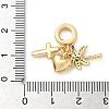 Brass Micro Pave Clear Cubic Zirconia European Dangle Charms KK-D502-13D-G-3