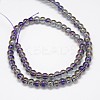 Electroplate Crystal Glass Round Beads Strands EGLA-F037-6mm-A-3