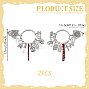 2Pcs Mixed Shapes Alloy & Faux Suede Cord Pendant Decorations HJEW-GA00069-2
