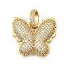 Brass Micro Pave Cubic Zirconia Pendants KK-C094-03G-1