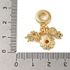 Rack Plating Brass Pave Colorful Cubic Zirconia European Dangle Charms KK-P279-44G-3