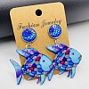 Alloy & Acrylic Dangle Stud Earrings FS-WG106F8-01-5