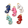 304 Stainless Steel Enamel Charms X-STAS-Q363-14G-G-1
