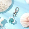 Synthetic Turquoise Starfish Turtle & Shell Pendant Decorations HJEW-JM03178-4