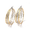 Two Tone 304 Stainless Steel Triple Circle Hoop Earrings for Women EJEW-I273-01GP-1