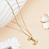 1pc Brass Chain with Alloy Letter Pendants Necklaces NJEW-LP0001-41J-G-3