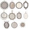 44Pcs 11 Styles Tibetan Style Pendant Cabochon Settings TIBE-SC0002-12-1