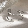 304 Stainless Steel Cuff Bangles for Women BJEW-B147-03P-1