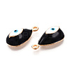 Rack Plating Light Gold Tone Alloy Enamel Pendants PALLOY-T077-230A-2