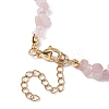 Natural Rose Quartz Chip Beaded Necklace NJEW-JN04616-03-5