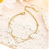 304 Stainless Steel with Acrylic Flower Charm Anklets LS-AJEW-Z044-01G-2