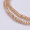 Electroplate Glass Beads Strands GLAA-F077-PL06-3