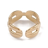 Ion Plating(IP) 304 Stainless Steel Hollow Out Oval Cuff Rings for Women RJEW-G285-60G-3