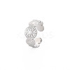 Non-Tarnish 304 Stainless Steel Flat Round with Sun Wrap Open Cuff Ring for Women RJEW-S405-222P-3