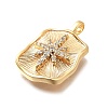 Brass Micro Pave Cubic Zirconia Pendants KK-M318-37G-2