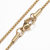 Ion Plating(IP) 304 Stainless Steel Box Chain Necklaces NJEW-K099-06G-2
