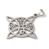 Non-Tarnish 304 Stainless Steel Pendants STAS-U010-16P-2