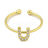 Rack Plating Brass Open Cuff Rings for Women RJEW-F162-02G-U-2
