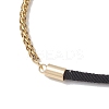 304 Stainless Steel Wheat Chains with Nylon Cord Mixed Chain Bracelets BJEW-JB13288-02-3