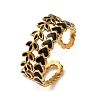 304 Stainless Steel Enamel Cuff Rings for Women RJEW-F194-03G-2