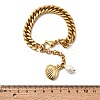 304 Stainless Steel & Natural Freshwater Pearl Curb Chain Bracelets for Women BJEW-G763-03G-3
