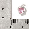 925 Sterling Silver Cubic Zirconia Heart Charms with Jump Rings FIND-U013-10S-02-3