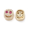 Brass Micro Pave Cubic Zirconia Beads KK-M241-01O-1