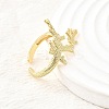 Brass Cuff Rings for Women RJEW-F184-08H-G-4