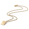 Stainless Steel Initial Letter Rectangle Pendant Necklace for Men Women NJEW-E090-01G-02-2