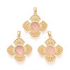 Natural Pink Agate(Dyed & Heated) Pendants KK-N287-07G-01-1