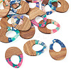 16Pcs 8 Colors Resin and Walnut Pendants FIND-TA0006-36C-2