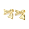 Bowknot Rack Plated Brass Stud Earrings for Women EJEW-Z051-07G-1