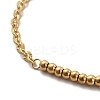 Ion Plating(IP) 304 Stainless Steel Round Beaded Link Bracelet with Oval Link Chains for Women BJEW-G667-09G-2