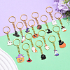 16Pcs Alloy Enamel Keychains KEYC-YW00217-4