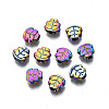 Rack Plating Rainbow Color Alloy Beads PALLOY-S180-334-1