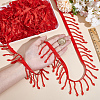 Acrylic & Polyester Lace Ribbon OCOR-WH0110-08D-3