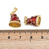 Christmas Brass Micro Pave Cubic Zirconia Enamel Pendants KK-B161-15G-04-3