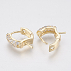 Brass Micro Pave Cubic Zirconia Ear Harp Hoop Earring Findings LS-ZIRC-Q019-004G-2