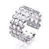 Non-Tarnish 304 Stainless Steel Bar Wrap Open Cuff Ring RJEW-T023-01P-3