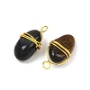 Natural Tiger Eye Wire Wrapped Pendants GG-CBA4154-01G-02-2