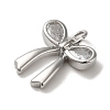 Rack Plating Brass Micro Pave Clear Cubic Zirconia Pendants KK-R158-05P-2